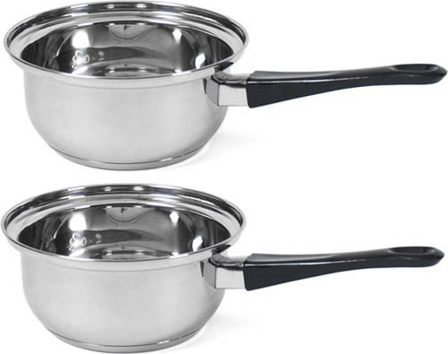 Shoppartners Set Van 2x Stuks Steelpannen/sauspannen London 18 Cm - Steelpannen