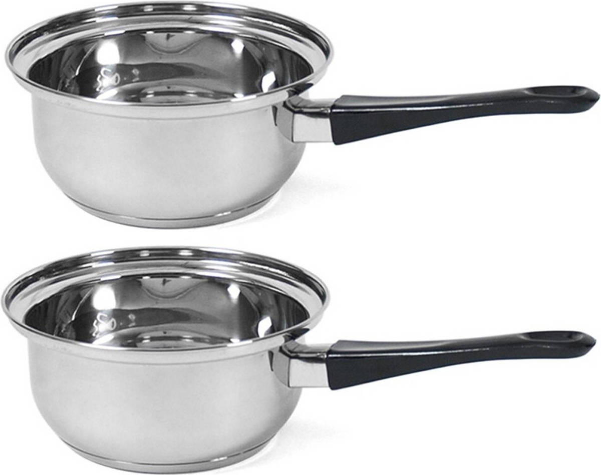 Shoppartners Set Van 2x Stuks Steelpannen/sauspannen London 18 Cm - Steelpannen