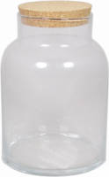 Shoppartners Glazen Terrarium Vaas 8 Liter Met Kurk Deksel 18 X 27 Cm - Voorraadpot