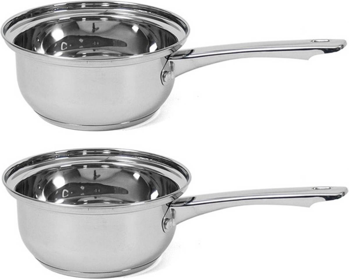 Shoppartners Set Van 2x Stuks Steelpannen/sauspannen Manhattan 18 Cm - Steelpannen