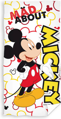 Yourstockshop Disney Mickey Mouse Strandlaken Mad About - 70 X 140 Cm - Katoen
