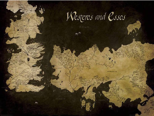 Pyramid Game Of Thrones Westeros And Essos Antique Map Kunstdruk 80x60cm