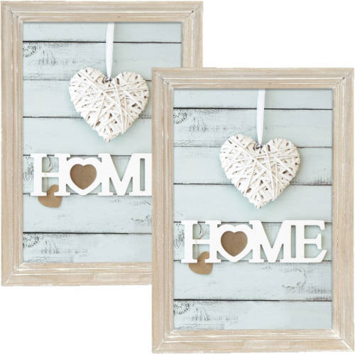 Shoppartners 2x Stuks Houten Fotolijst Vintage Lichte White Wash Geschikt Voor Een Foto Van 13 X 18 Cm - Fotolijsten