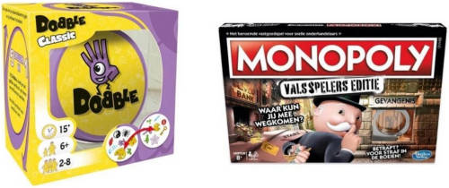 Hasbro Spellenbundel - 2 Stuks - Dobble Classic & Monopoly Valsspelerseditie