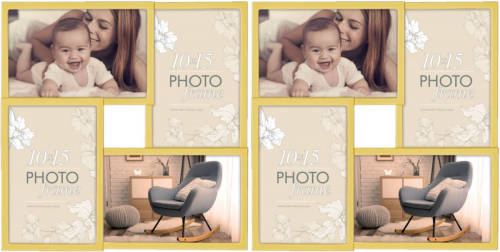 Shoppartners 2x Stuks Multi Fotolijst Met Metalen Frame Goud Met 4 Lijstjes Geschikt Voor Een Foto Van 10 X 15 Cm - Fotolijsten