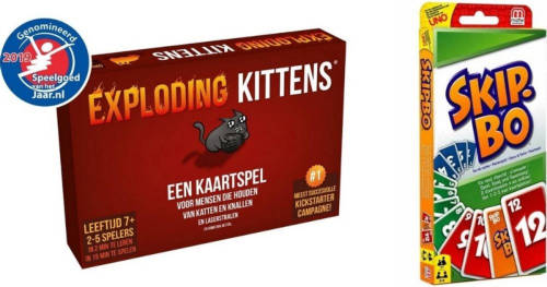 Mattel Spellenbundel - Kaartspel - 2 Stuks - Exploding Kittens & Skip-bo