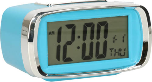 Digitale Wekker/alarm Klok 12 X 8 X 10 Cm Blauw - Wekkers