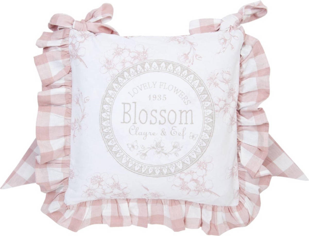 Benza Clayre & Eef Stoelkussenhoes - Katoen - 40 X 40 Cm - Landelijk - Blossom - Oud Roze