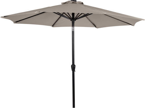 Hioshop Felix Parasol Met Slinger, Kantelfunctie En Zonne-energie Ø 3 M, Grijs.