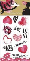 Yourstockshop Funny Products Neptattoos Love Papier Rood/zwart 12 Stuks