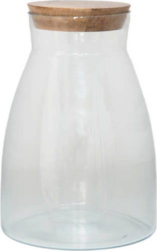 Clayre & Eef Transparente Voorraadpot Met Deksel Ø 18*26 Cm 6gl3545