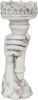 Clayre & Eef Kandelaar 13*11*33 Cm Grijs Steen Kaarsenstandaard