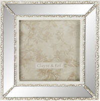 Clayre & Eef Fotolijst 15*2*15 Cm / 10*10 Cm Wit Kunststof / Glas