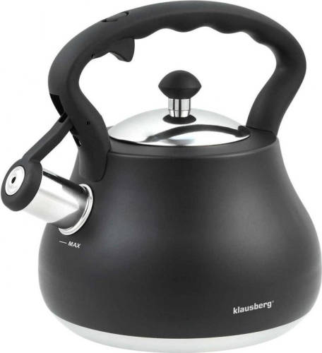 Klausberg 7446 - Stalen Fluitketel - Zwart Gelakt - 2.7 Liter