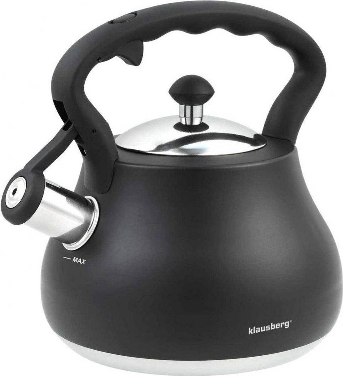 Klausberg 7446 - Stalen Fluitketel - Zwart Gelakt - 2.7 Liter
