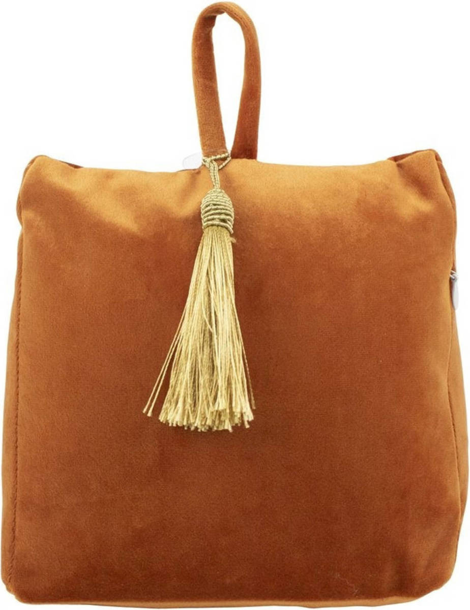 Shoppartners Fluwelen Deurstopper 18 Cm Oranje - Deurstoppers