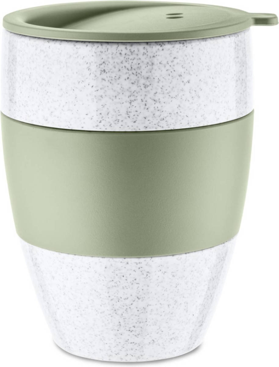 Aretha Herbruikbare Koffiebeker Met Deksel, 0.4 L, Organic Groen - Koziol Aroma To Go