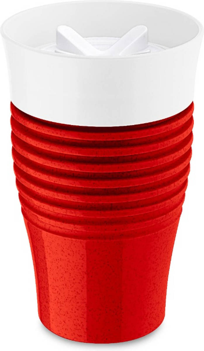 Vepa Bins Herbruikbare Koffiebeker, 0.4 L, Organic Rood - Koziol Safe To Go