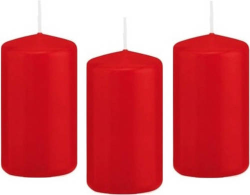 Shoppartners 8x Kaarsen Rood 5 X 10 Cm 23 Branduren Sfeerkaarsen - Stompkaarsen