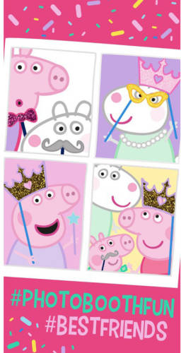 SimbaShop Peppa Pig Strandlaken Photobooth Fun - 70 X 140 Cm - Katoen