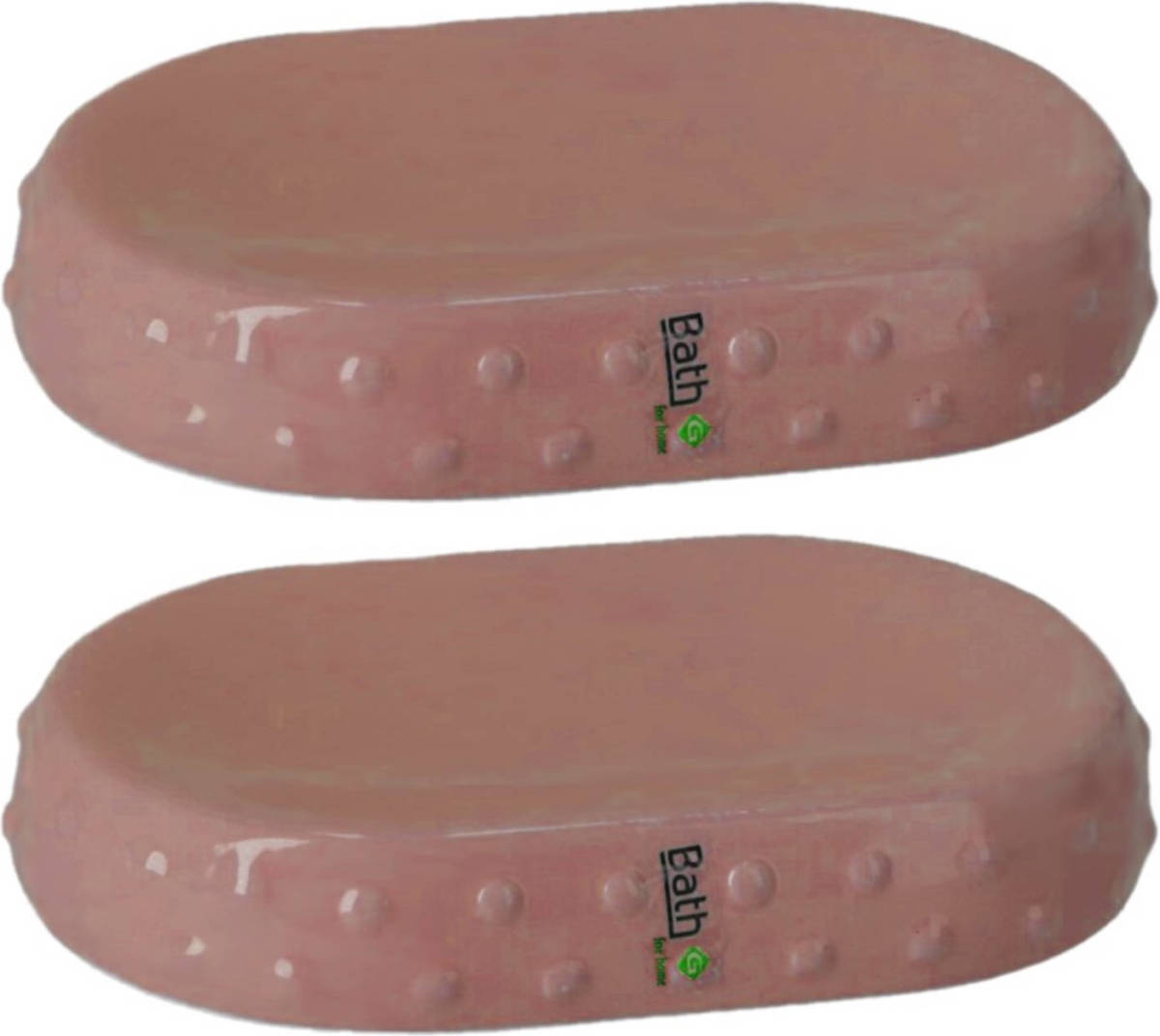 Shoppartners Set Van 2x Stuks Zeephouders/zeepbakjes Roze Keramiek 15 Cm - Zeephouders