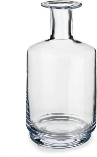Shoppartners Bloemenvaas Flesvorm Van Glas 17 X 28 Cm - Vazen