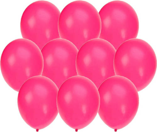 Bellatio Decorations 30x Stuks Neon Roze Party Ballonnen 27 Cm - Ballonnen