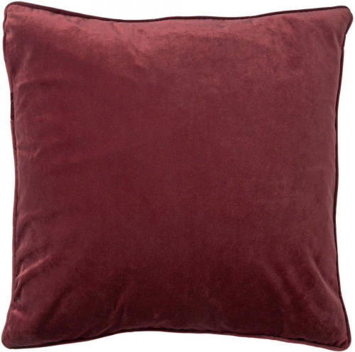 Dutch Decor Finn - Sierkussen Velvet Merlot 45x45 Cm - Rood - Rood