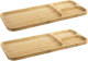 Shoppartners Set Van 2x Stuks Bamboe Houten 3-vaks Barbecuebord 39 X 16 X 2 Cm - Serveerbladen/serveerbord/barbecuebord Met Vakjes