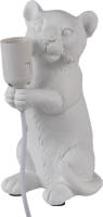 Clayre & Eef Tafellamp 17*11*25 Cm E27 Wit Polyresin Tijger Bureaulamp