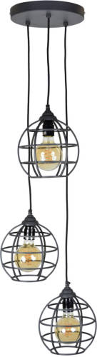 Intens Wonen Urban Interiors Hanglamp Globe 3-lichts Zwart