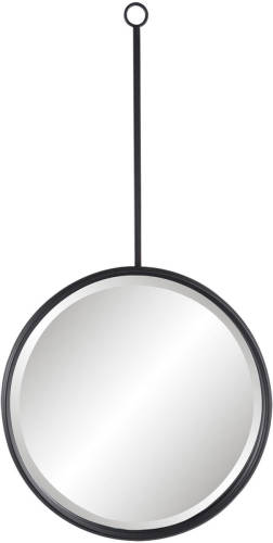 Clayre & Eef - Spiegel 40*3*77 Cm - Zwart - Ijzer - Rond - 52s129