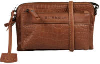 Burkely leren crossbody tas Casual Carly Mini met crocoprint cognac