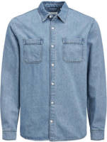Jack & Jones JEANS INTELLIGENCE regular fit denim overhemd JJIJEFF light blue denim