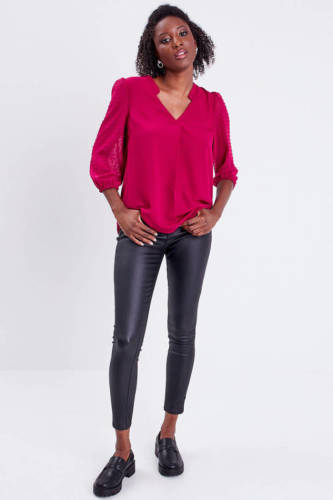 Cache Cache semi-transparante top met textuur rood