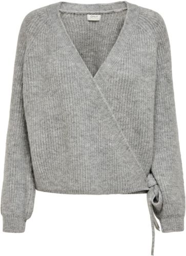 Only Wikkel Gebreid Vest Dames Grijs