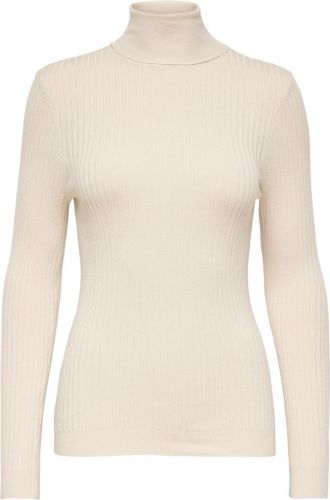 Only Rib Knitted Pullover Dames Beige