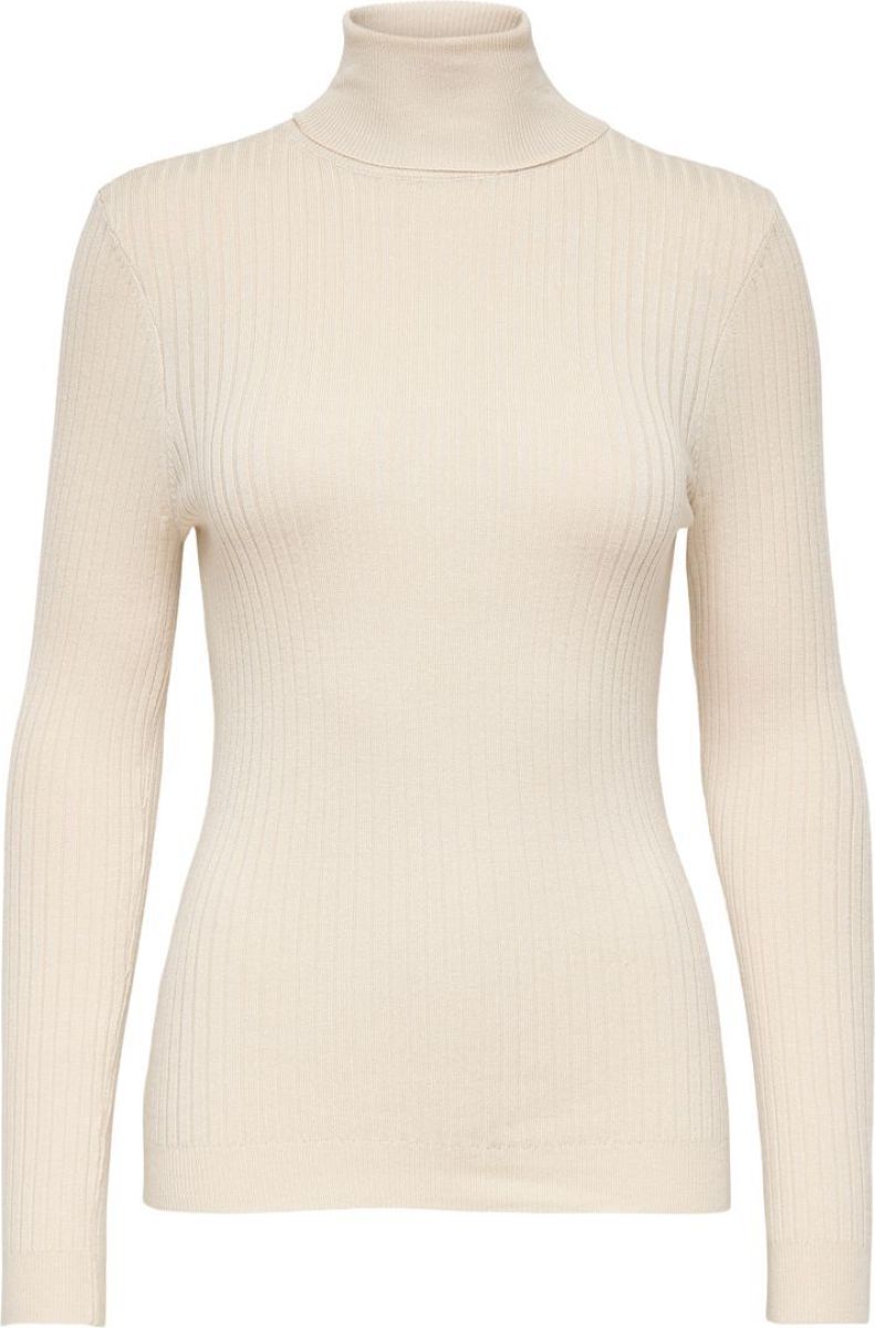 Only Rib Knitted Pullover Dames Beige