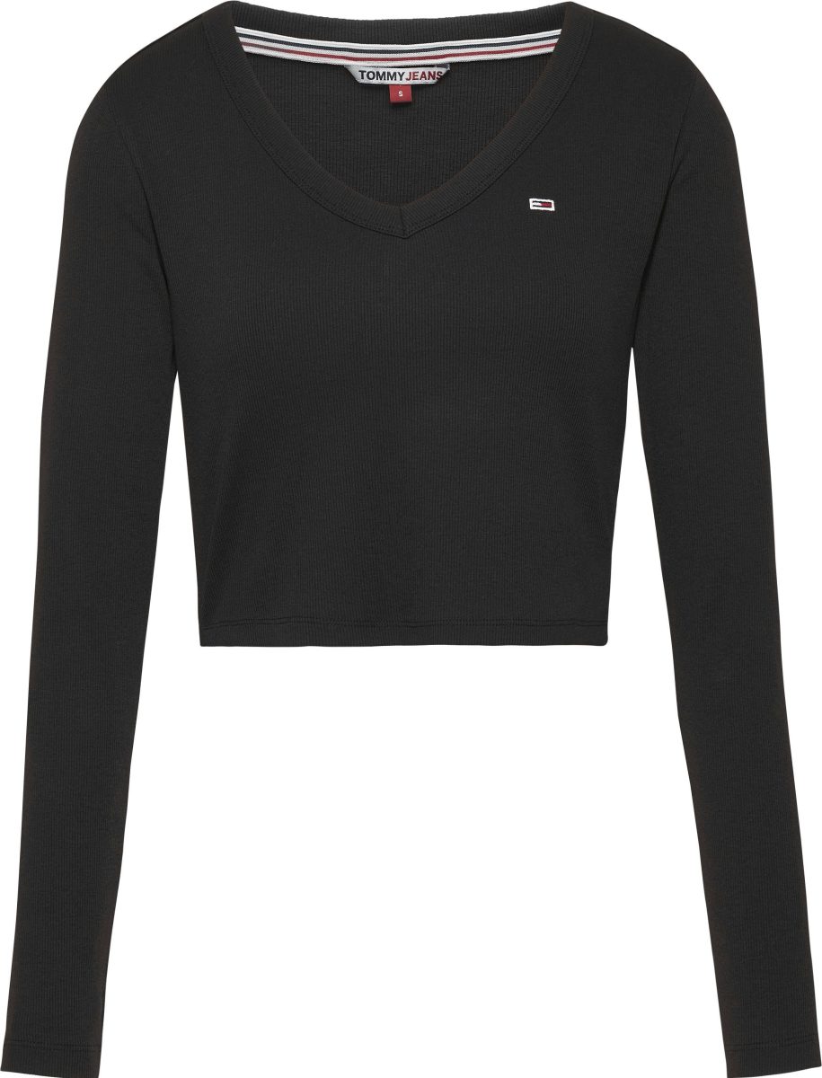 Tommy Jeans Shirt met lange mouwen TJW BABY RIB JERSEY V-NECK LS