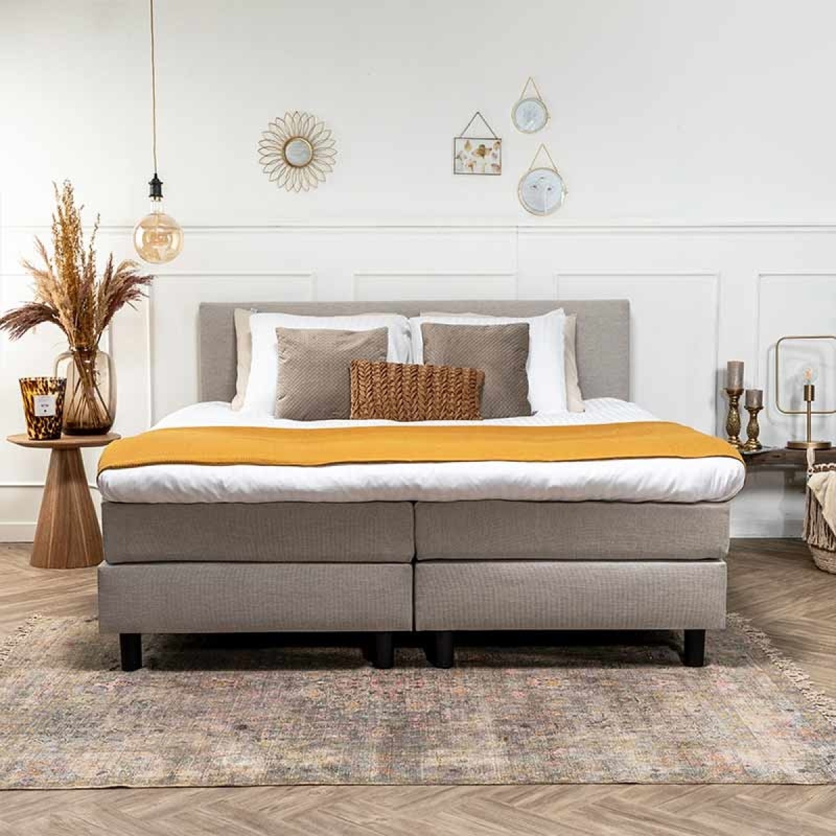 Dekbed Discounter Boxspringset Hotel 90 x 200, Kleur: Antraciet