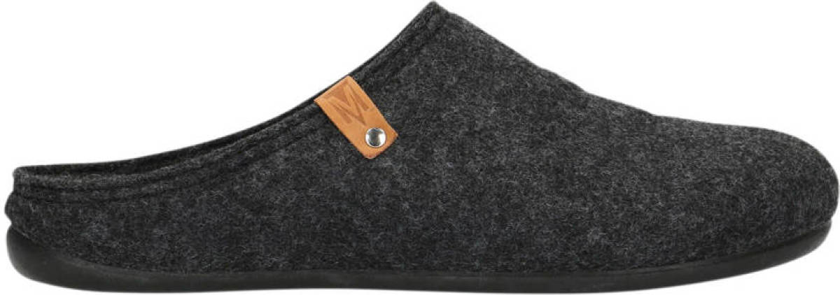 Manfield pantoffels donkergrijs