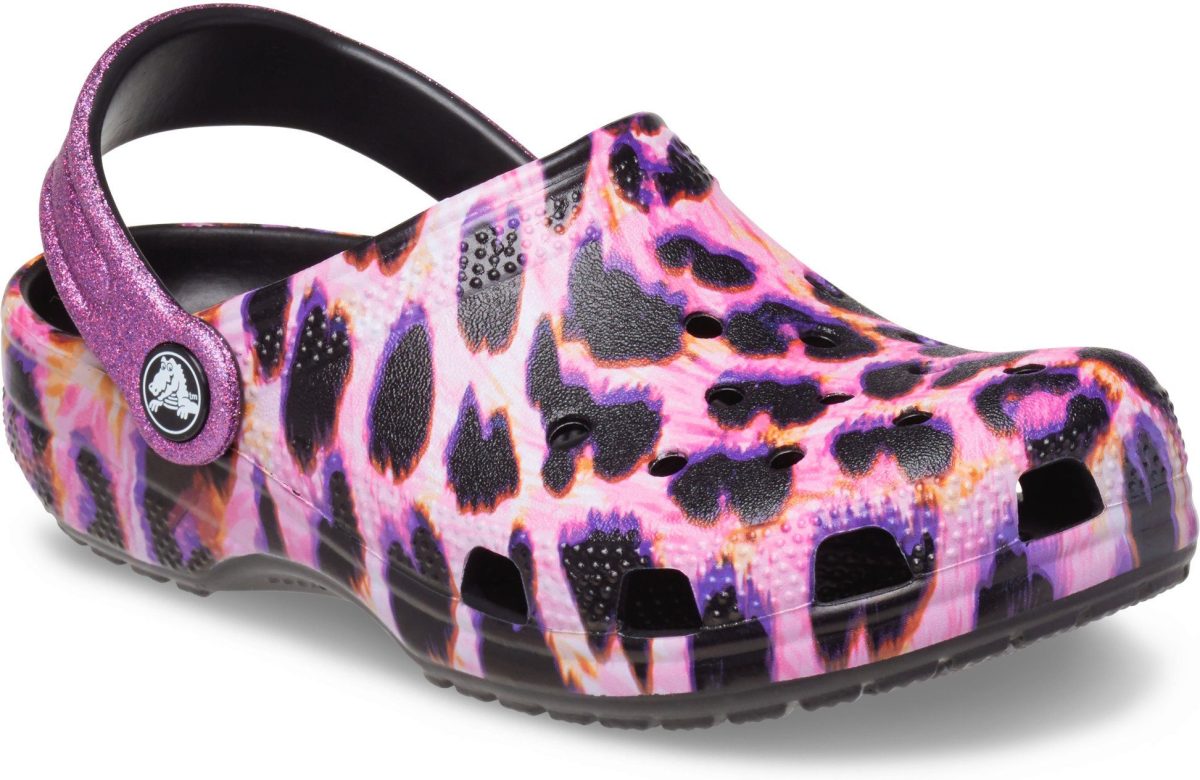 Crocs Pantoffels Classic Animal Print Clog K met leopatroon