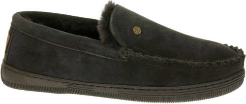 Warmbat Australia Grizzly suède pantoffels donkerbruin