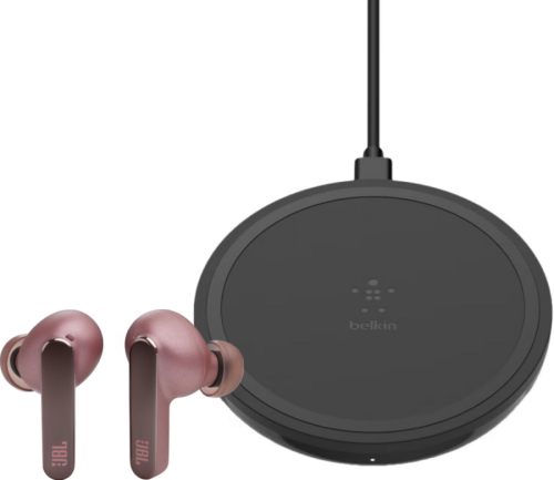 JBL Live Pro 2 Roze + Belkin Boost Up Draadloze Oplader 10W Zwart
