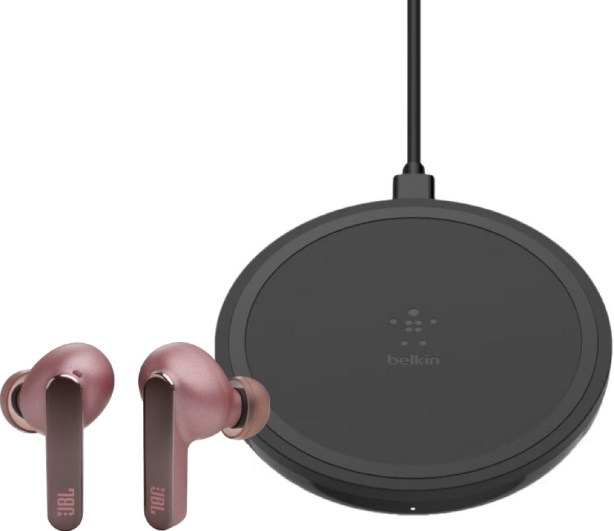 JBL Live Pro 2 Roze + Belkin Boost Up Draadloze Oplader 10W Zwart