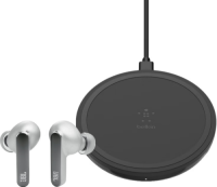 JBL Live Pro 2 Zilver + Belkin Boost Up Draadloze Oplader 10W Zwart