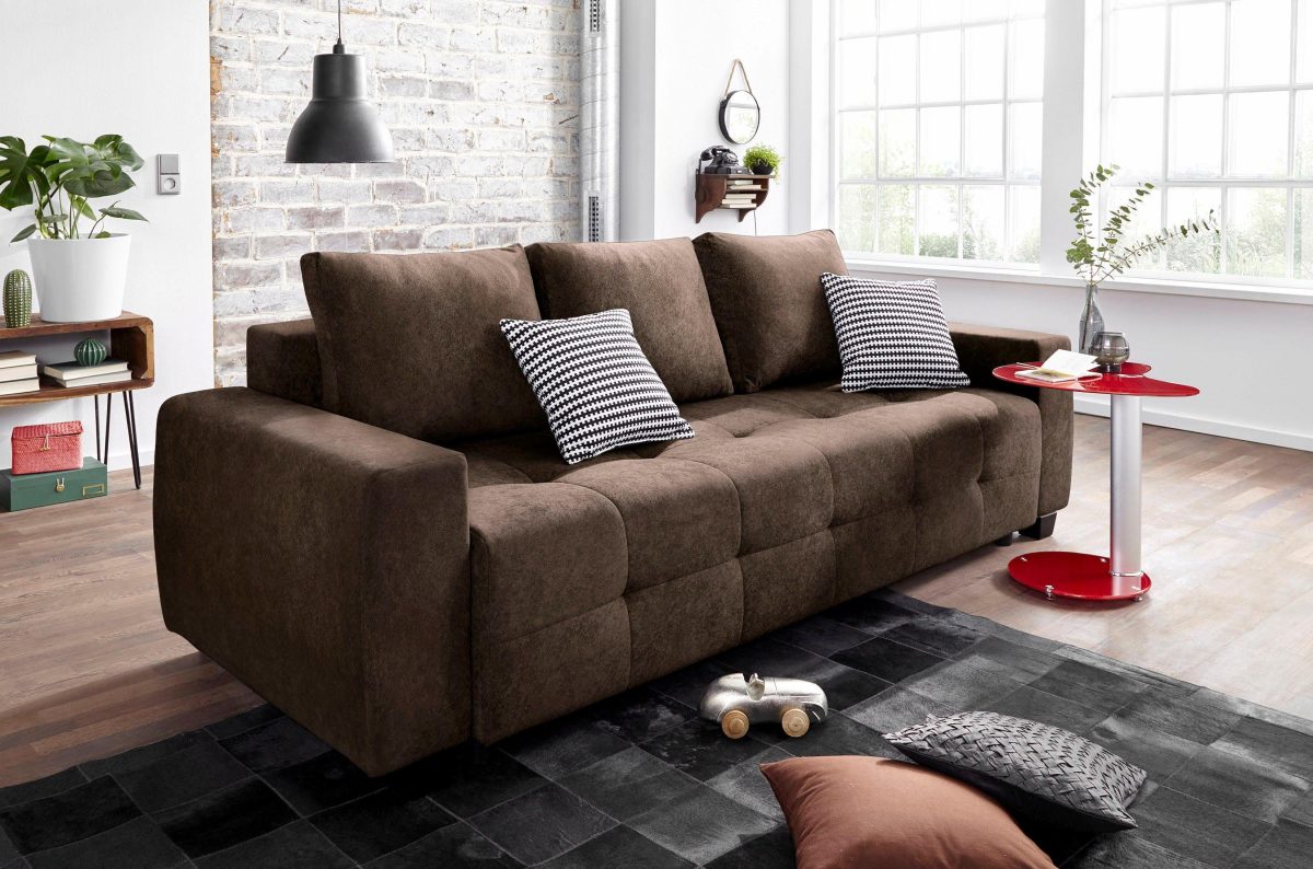 COLLECTION AB Slaapbank met slaapfunctie en bedkist, inclusief losse rug- en sierkussens