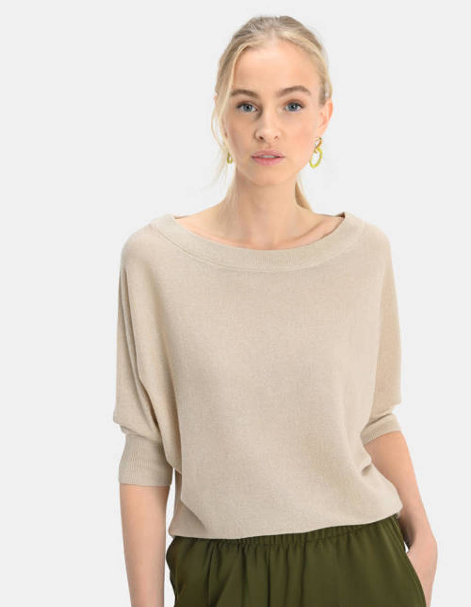 Shoeby Eksept top Glitter batwing zand
