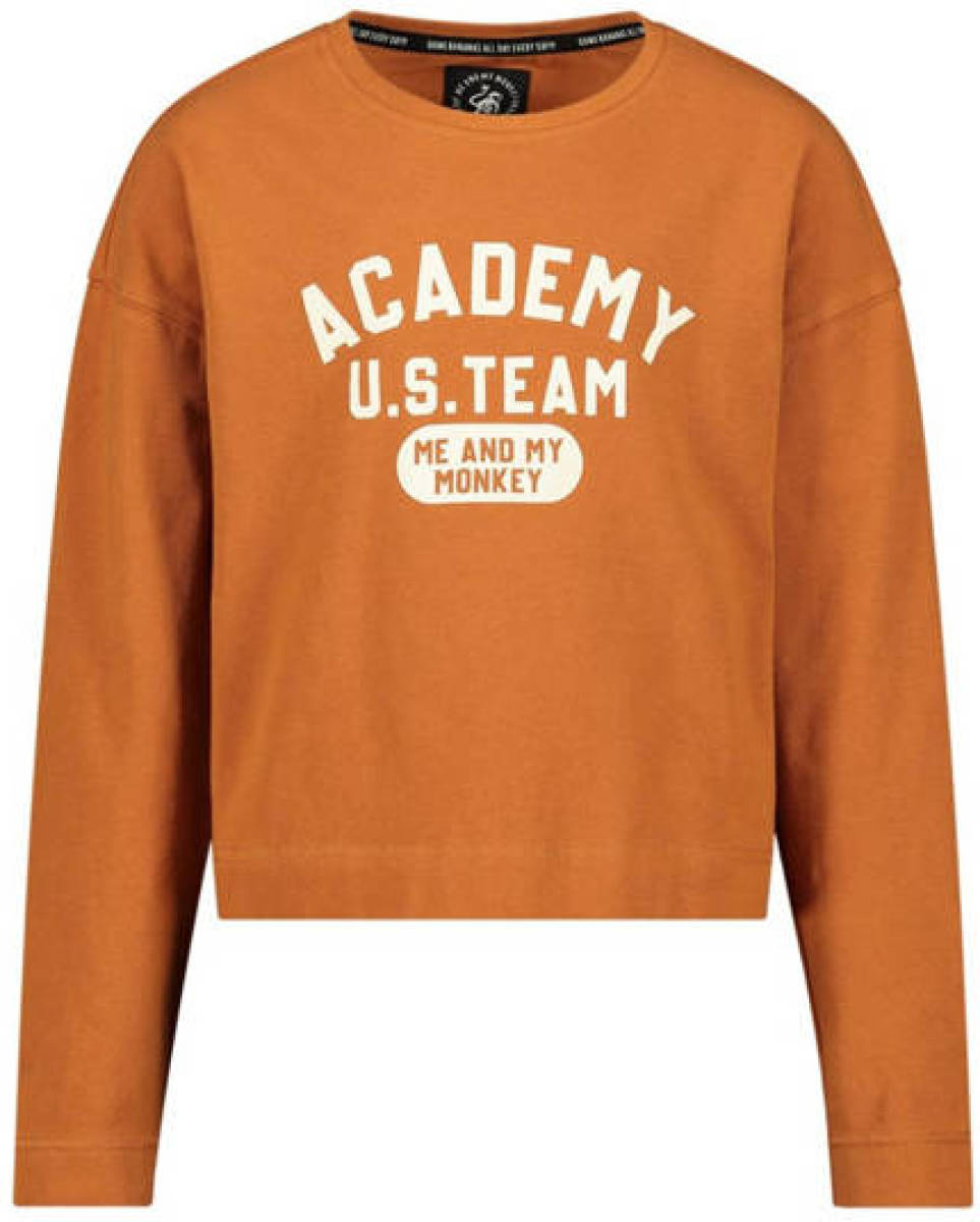 Me & My Monkey sweater Kicky met tekst bruin