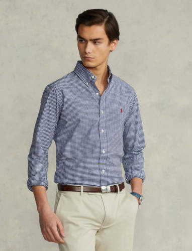 Polo ralph lauren gestreept regular fit overhemd navy/white